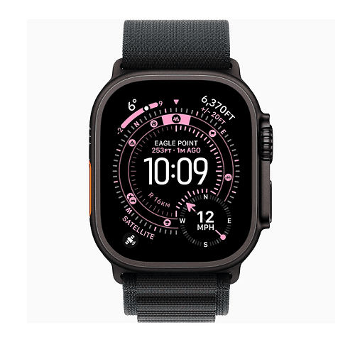 Apple Watch Ultra 3 GPS + Cellular 49mm Titânio Preto c/ Bracelete Loop Alpine Preto M