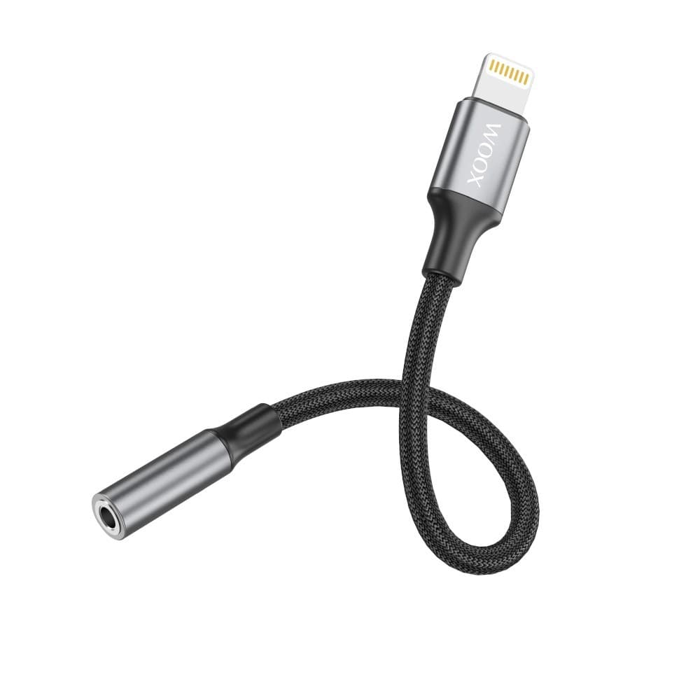 Cabo Adaptador Áudio Lightning para Jack 3.5mm Fêmea Bluetooth Preto MX0039