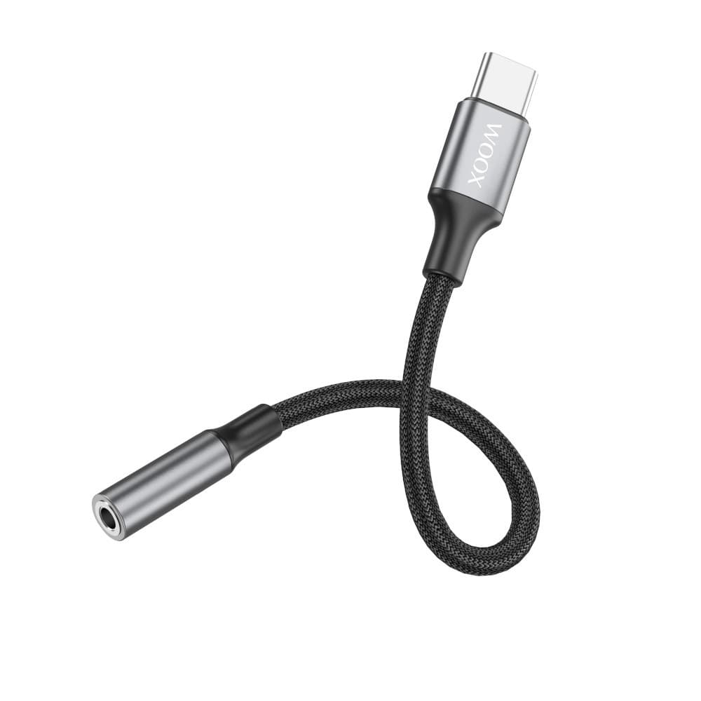 Cabo de Áudio Adaptador USB-C para Jack 3.5mm MX0038 Preto