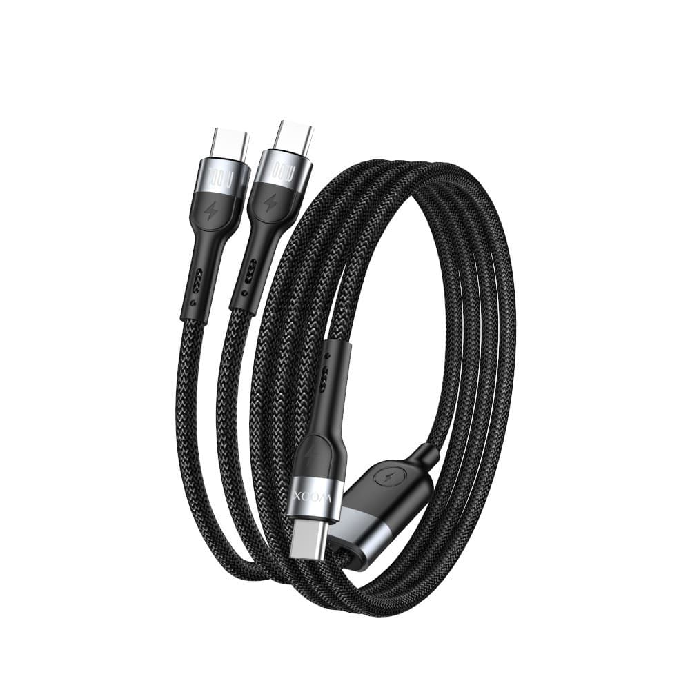 Cabo de Dados USB-C para Duplo USB-C MX0037 1.5m Preto
