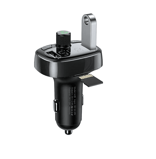 BASEUS transmitter T typed Bluetooth MP3 TF microSD car charger 2xUSB 3.4A Black CCALL-TM01